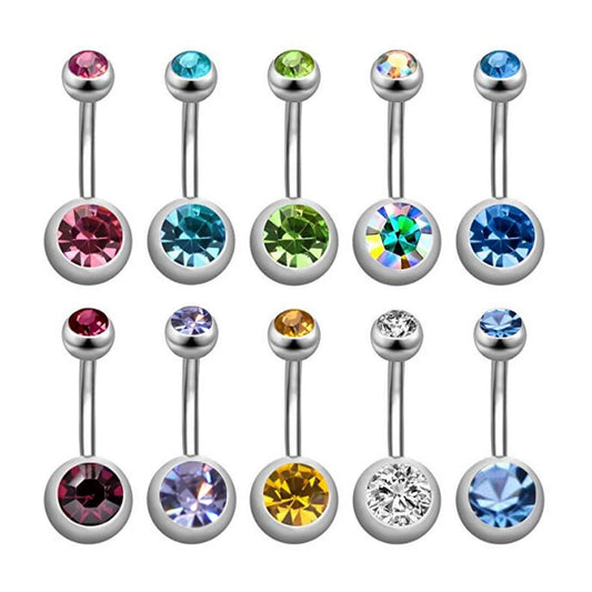 Gem Stone Navel Piercings (14G)