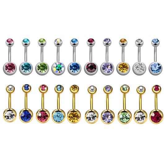 Gem Stone Navel Piercings (14G)