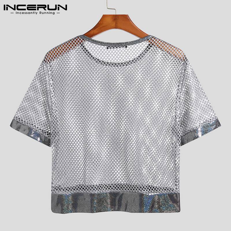 Holographic Mesh Crop Top